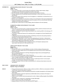 A project manager contributes to all phases of the project and software development along with a group of projects associated with the specific business function. Operations Project Manager Resume Samples Velvet Jobs