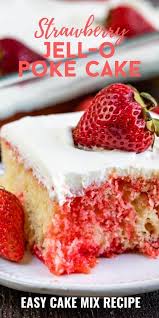 Strawberry Jello Poke Cake Recipe Crazy For Crust Recipe In 2020 Fall Baking Recipes Cake Recipes Jello Cake Recipes