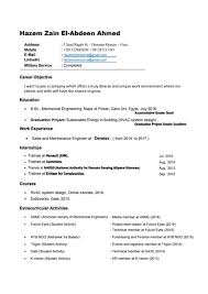 Mechanical engineer /Hazem zain's resume