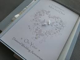 Diamond 60th Wedding Anniversary Card Handmade Personalised Box Envel Wedding Anniversary Cards Anniversary Cards Handmade Diamond Wedding Anniversary Cards