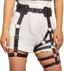 Amazon.com: Punk Body Chain Leather Leg Garters Harness Caged Waist Belt  Thigh Strappy Rave Festival Accessories for Women Girls : Clothing, Shoes &  Jewelry