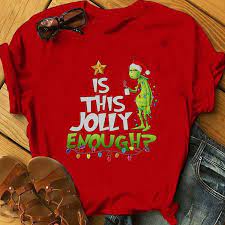 0 menu phi mu grinch christmas shirts. Lovaru Women Is This Jolly Enough Grinch Christmas Shirt T Shirts Walmart Com Walmart Com