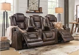 Eric Church Highway To Home Renegade Brown Leather 3 Pc Power Reclining Sectional Reclining Living Rooms Brown Reclining Sectional Power Recliners Home