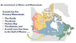 Watershed Characteristics Canada Has Five Primary Watersheds The Pacific The Arctic Hudson Bay The Atlantic And A Small Area That Flows To The Gulf Ppt Download