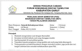 Materi kajian madrasah diniyah ibtidaiyah. Ski Kelas I Vi Soal Pas Ganjil Madrasah Diniyah Takmiliyah