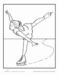 Figure Skater Worksheet Education Com Olympic Crafts Sports Coloring Pages Coloring Pages