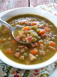 Classic Split Pea Soup With Ham Perfect For Using Leftover Ham Or Ham Bones Pea And Ham Soup Ham Soup Split Pea Soup