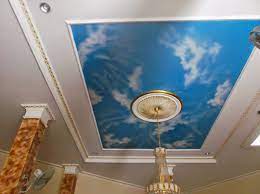 Nah, gimana tampilannya cat plafon motif awan ini? Desain Plafon Awan Cek Bahan Bangunan