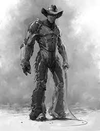Future Cowboy Sci Fi Art Cyberpunk Skull Art