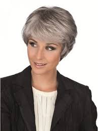 You can easily create the perfect bedhead look whenever you don't feel like spending a lot of time on styling. Short Wavy Grey Hair Style Wigs With Bangs