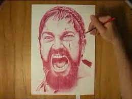 Good/best ballpoint pen for drawing? Portrait With Red Ballpoint Pen Butler Leonidas 300 Youtube