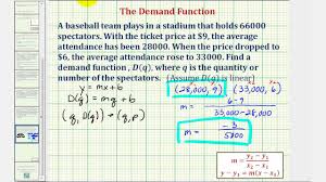 Ex Determine A Linear Demand Function Youtube