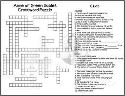 Anne Of Green Gables Book Review Crossword Puzzle Fun And Challenging Crossword Puzzle Based On The Novel A Anne Of Green Gables Green Gables Anne Of Green