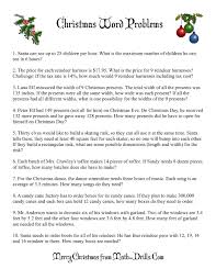 The Word Problems Math Worksheet From The Christmas Math Worksheet Page At Math Drills Com Math Word Problems Word Problems Christmas Math Worksheets
