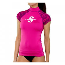 Scubapro Upf50 Short Sleeve Flamingo Womens Rash Guard Top