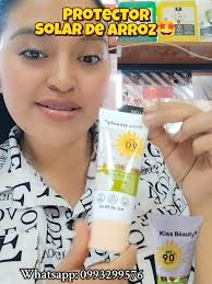 Protector Solar de Arroz KISS BEAUTY: 90 SPF y Aclarante
