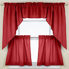 opaque wine ribcord kitchen curtain