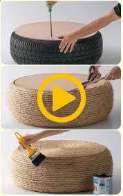 Diy Sitzplatze Im Freien Mit Einem Reifen Und Seil Gartenfuzzgarden Einem Diy Garden Decor Reifen Diy Gartenmobel Palettenmobel Im Freien