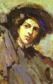 Portrait Of Nadezhda Komarovskaya by Korovin