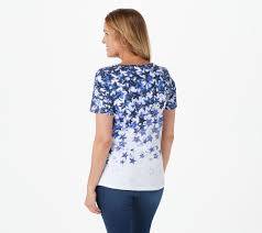 It works great, and it's pretty durable. Quacker Factory Printed Star T Shirt With Rhinestones Qvc Com