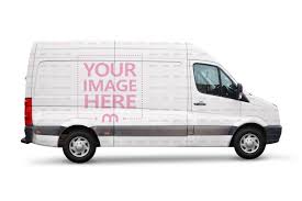 Download Delivery Van Side View Online Mockup Generator Mediamodifier