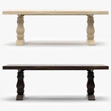 Trestle farm tables are increasingly popular for use in banquettes and nooks given the ease in which you can scoot around the table. Trestle Salvaged Wood Extension Dining Table 3d Model Max Obj 3ds Fbx