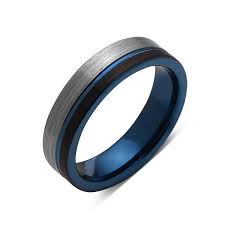 Black And Blue Tungsten Wedding Bands Blue Tungsten Wedding Band Black Brushed Gray Brushed Tungsten Ring 6mm Mens Ring Tungsten Carbide Engagement Band Comfort Fit In 2020 Tungsten Mens Rings Tungsten Carbide Wedding Bands Blue Wedding Rings