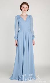 Elegant Long Sleeved Bridesmaid Dress Tbqp415 Gaun Perempuan Pakaian Pesta Gaya Busana
