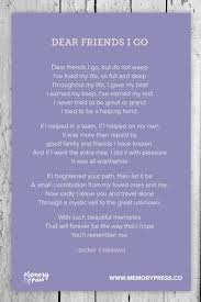 Dear Friends I Go A Collection Funeral Quotes Funeral Poems Memorial Poems