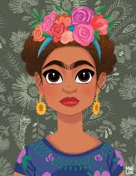 Frida kahlo and parrots, skulls. Images Of Cartoon Frida Kahlo Drawings Easy