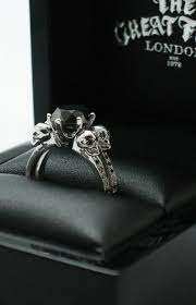 Two Headed Bishounen Skull Wedding Ring Skull Jewelry Skull Engagement Ring