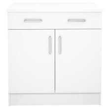 Meuble De Cuisine Bas 2 Portes 1 Tiroir Coloris Blanc Dim L80 X P60 Cm Achat Vente Meuble Sous Evier Meuble De Cuisine Bas Blanc Cdiscount