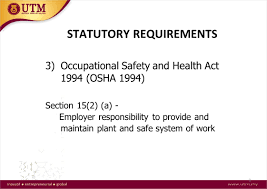 Covers all sectors of the economy except the armed forces and those on board ships (who are subjected to the merchant shipping. Safe Machine Operation Safety And Health Officer Certificate Programme Ppt Video Online Download