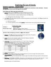 Observe the path of the ball when it is thrown at different velocities. Exploring The Law Of Gravity Exploring The Law Of Gravity Gizmos Learning Gravity Pitch Directions Follow The Instructions Below To Complete The Course Hero