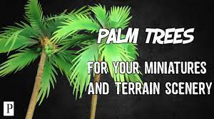 How To Make Palm Trees For Your Miniatures Terrain Scenery Miniature Palm Trees Palm Trees Mini Palm Tree