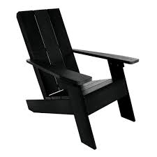 Highwood Barcelona Modern Black Plastic Adirondack Chair Ad Chrad01 Bke The Home Depot