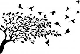 Simple Bird On Tree Drawing Illustration Of Tree And Bird Silhouette Bird Silhouette Tree Silhouette Birds Flying