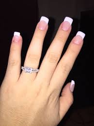 Natural White French Acrylic Nails With Images Square Acrylic