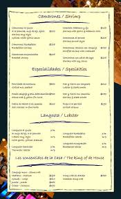 Menu Restaurante Playa Del Carmen Mexico Menus Restaurantes