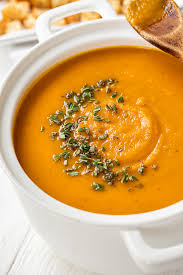 Pumpkin Soup With Buttery Sage Croutons The Cozy Apron Recipe Pumpkin Soup Pumpkin Soup Recipe Easy Croutons Homemade