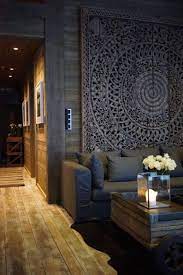 King Size Bed Mandala Headboard Reclaimed Teak Wood Wooden Carved Lotus Flower Wall Art Panel Thai 72 6 X6 Ft You Can Select Color Balinese Decor Moroccan Style Home Home