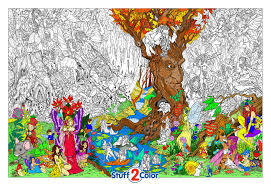 Doodle art coloring posters, animal coloring posters, giant coloring posters, educational coloring posters, birthday posters, holiday coloring posters and more. Beneath The Trees Giant Coloring Poster Stuff2color