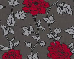 Saw something that caught your attention? A S Creation Wallpaper Flowers Black Metallic Red Silver 366957