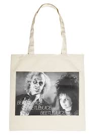 The beetlejuice cartoon looks kinda cool, but i find it weird that lydia is the companion character in it because there's a plot point in the movie that lets you know why that's a bad idea. Beetlejuice Tote Canvas Bag Fan Wear Walmart Com Walmart Com
