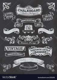 Banner Ribbon Vector Black And White Retro Vintage Banners And Ribbons Vector Image On Vectorstock Vintage Banner Chalkboard Banner Chalkboard Designs