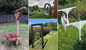 The 32 inch wide cross bar attaches to the top of the pole and includes eyelet screws to anchor up to 7 lines of clothesline (clothesline sold separately). Clothes Pole For Outside Off 72