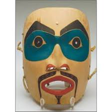 MIKE EPP, Metlakatla, BC:, A Northwest Coast Tsimshian carved and painted  wood Intruder mask, s...