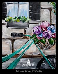Digitally printed on professional archival matte paper. Bicycle Flower Basket At The Paint Bar Newbury Street 04 18 15