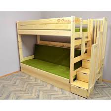 Castelli classici in vero legno massello. Letto A Castello Iris Con Scala Contenitore E Materassi 200x90 E 20