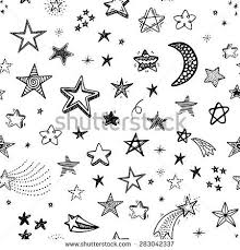 Hand Drawn Seamless Pattern With Doodle Stars Drawing Stars How To Draw Hands Star Doodle